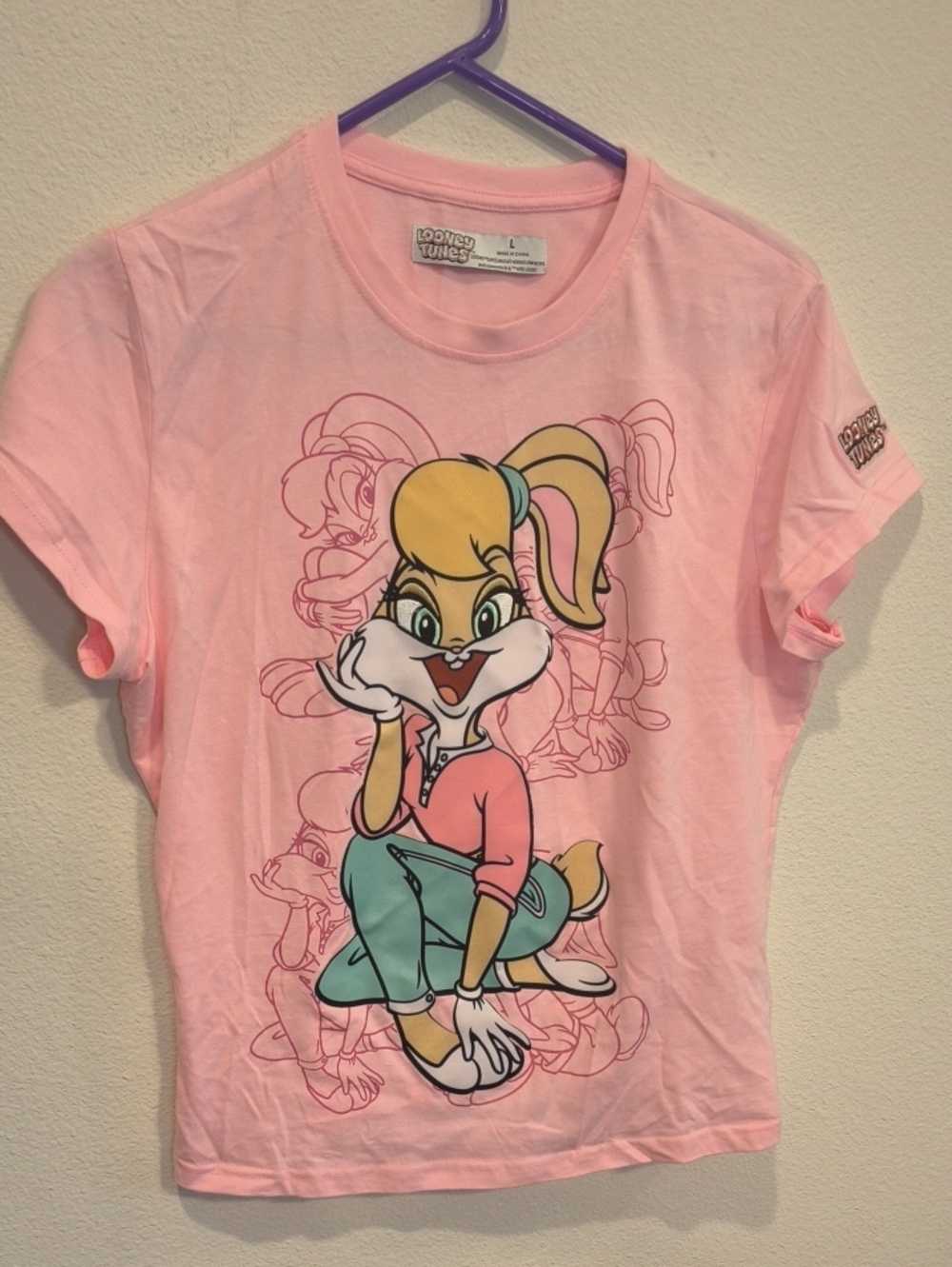 Ladies Warner Bros. Light Pink Lola Bunny Graphic Tee Large